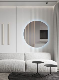 Зеркало для ванной Eclipse 90*80 круглое с правым срезом с холодной LED-подсветкой No Brand