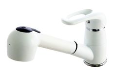 Смеситель для кухни Potato P6036-7 с вытяжной лейкой, картридж 35 мм, белый