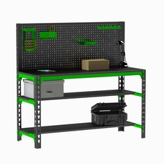Стол металлический Metalex SMMPIIPRIA751160 750х1100х600, две полки/перфопанель/аксессуары
