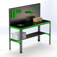 Стол металлический Metalex SMMPRIA751140 750х1100х400, перфопанель, комплект аксессуаров