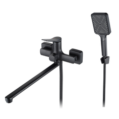 Смеситель для ванны и душа Osgard MANEN BLACK 65223 с длинным изливом, латунь, Черный