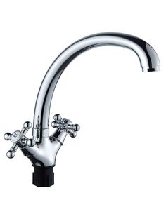 Смеситель для кухни Эверест B42-333 с высоким изливом, кран-буксы 1/2", хром