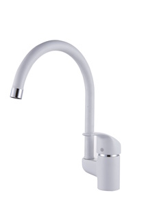 Смеситель для кухни Diadonna D87-770102W высокий излив, картридж 40 мм, белый