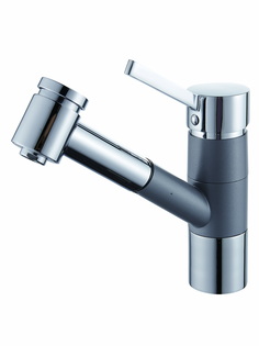 Смеситель для кухни Diadonna D88-660127GY с вытяжной лейкой, картридж 40 мм, серый