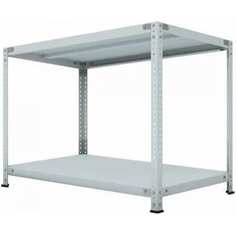 Стеллаж ООО ФУРАМА СТФЛ 1000х1000х400 мм, 2 полки, серый СТФЛ101040-2