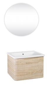 Мебель для ванной Runo Тоскана60 с зерк Руан D65 светлое дерево с умывальником Никсон60 РУНО