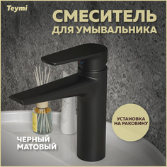 Смеситель для раковины Teymi Kati, черный матовый T10219