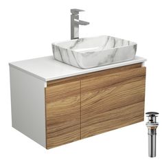 Комплект для ванной 4 предмета тумба Bau Dream 80 раковина BAU 48х37 смеситель Bauedge