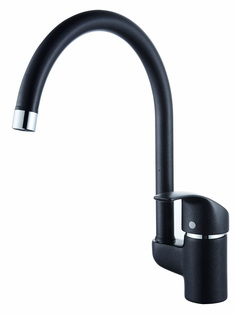 Смеситель для кухни Diadonna D86-770102BL с высоким изливом, картридж 40 мм, чёрный
