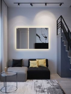 Зеркало для ванной Qwerty 90*140 горизонтальное с тёплой LED-подсветкой No Brand
