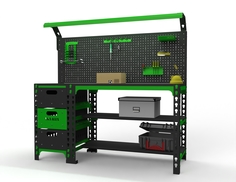 Стол металлический Metalex SUN 750х1400х500 (ящики+ перфопанель+ освещение)
