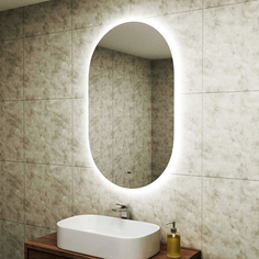 Зеркало Bau Nimb 65х110, LED, сенсор на взмах, ореольная подсветка Bauedge