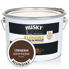 Краска по металлу HUSKY Klondike глянцевый коричневый RAL 8017 9л