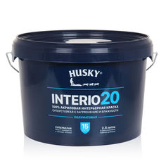 Краска интерьерная HUSKY INTERIO 20 полуматовая Белый 2,5 л