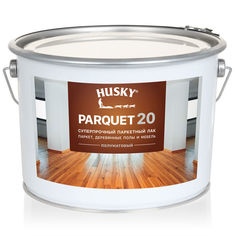 Паркетный лак HUSKY PARQUET 20 Суперпрочный полуматовый, 9л