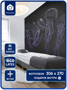 Фотообои Photostena Неоновые медузы 3,06 x 2,7 м
