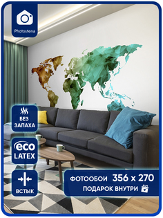 Фотообои Photostena карта мира 3,56 x 2,7 м