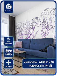 Фотообои Photostena Неоновые медузы 3,06 x 2,7 м