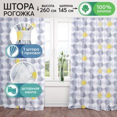 Шторы для гостиной с подхватом АРТПОСТЕЛЬ Клинт 1 шт 260х145