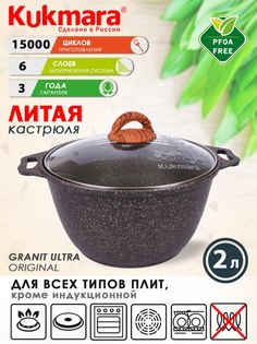 Кастрюля Kukmara 2 л серый
