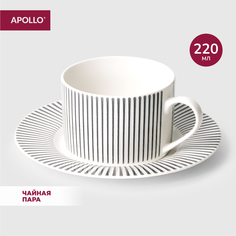 Чайная пара APOLLO “Stripes” кружка 200 мл, блюдце STR-12 фарфор