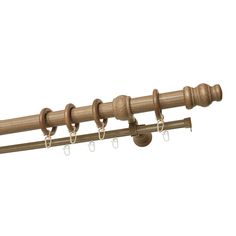 Карниз Уют круглый деревянный настенный двухрядный Тренд D28 Груша 300см ИЗ ДВУХ ЧАСТЕЙ