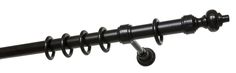 Карниз для штор и тюля Уют круглый настенный однорядный D28 200см Черный