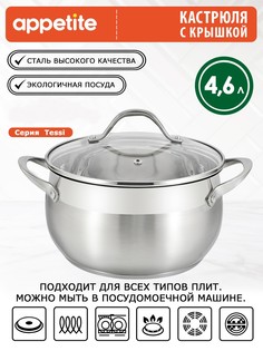 Кастрюля Appetite Tessi 4,6 л серебристый