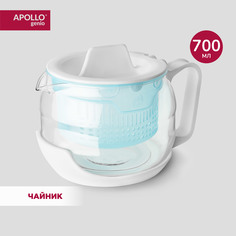 Чайник заварочный стеклянный, с широким ситом APOLLO Genio "Compote" 700 мл белый