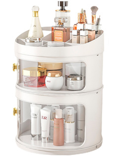 Органайзер для хранения косметики, настольный, белый, 2 ящика, 25х25х32 см No Brand