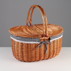 Корзина Пикник, 40х30х22/40 см, 15 л, ива No Brand