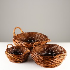 Набор корзин 3 шт 42х14 см 34х11,5 см 26х9 см ива No Brand