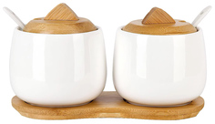 Банка набор 2шт с ложками на бамбуковой подставке Naturel Nouvelle