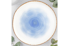Тарелка для закуски Elan Gallery Кантри небесно-голубая 18,2х18,2х2 см