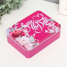 Универсальная шкатулка 9346469 Цветы на фуксии 12,5х9,5х4,2 см No Brand