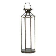 Подсвечник-фонарь P.M. Overseas бронзовый металл 21x21x54 см