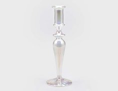 Подсвечник для столовой свечи, стекло, прозрачно-перламутровый, 24 см, EDG