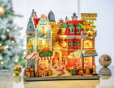 Фасад Сырный фестиваль и фермерский рынок, полистоун, подсветка, 25х28x12 см, батарейки Lemax