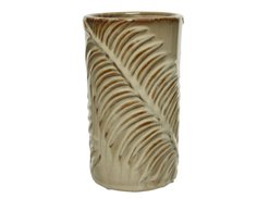 Керамическая ваза ПАЛЬМОВЫЙ МОТИВ, бежевая, 19 см, Kaemingk