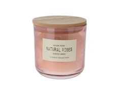 Ароматическая свеча в стакане NATURAL VIBES, розовая, 10 см, Koopman International