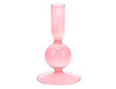 Подсвечник ФАСИЛЬ, стекло, розовый, 14х8 см, Koopman International