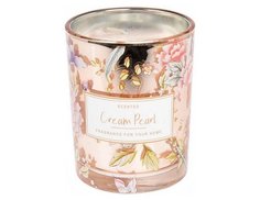 Ароматическая свеча ФЛОРАЛЬ - CREAM PEARL в стеклянном стакане, 10 см Koopman International