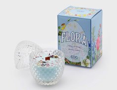 Ароматическая свеча в стакане ФЛОРА: КУВШИНКА И РОЗА, 12 см, EDG