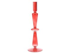 Подсвечник, стекло, красный, 22х8 см, Koopman International