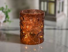 Стеклянный подсвечник, коричневый, 13 см, Kaemingk