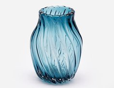Декоративная ваза СИРОККО, стекло, синяя, 26 см, EDG