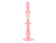 Подсвечник, стекло, розовый, 22х8 см, Koopman International