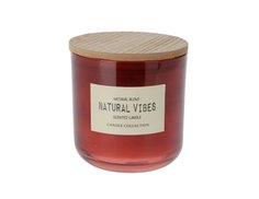 Ароматическая свеча в стакане NATURAL VIBES, красная, 10 см, Koopman International