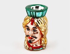 Декоративный подсвечник, стекло, зеленый, 13 см, EDG