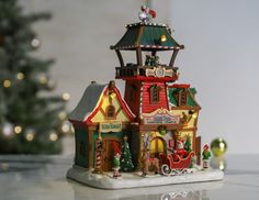 Домик Диспетчерская вышка Северного Полюса, полистоун, подсветка, 25x21x12 см, LEMAX